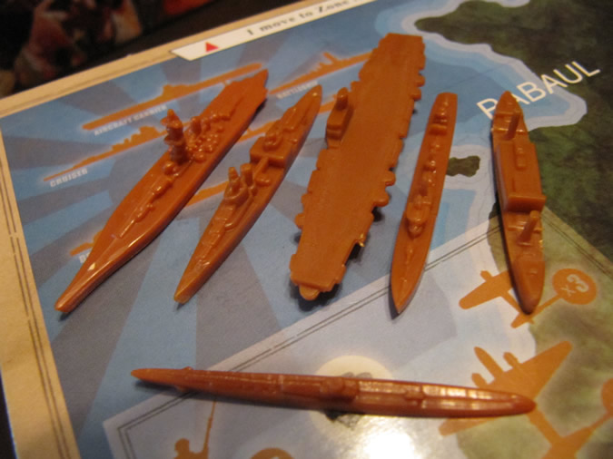 Axis & Allies Guadalcanal: Japanese navy with cruiser.