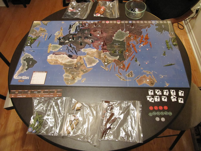 Axis & Allies 1941 - Game Board Ready to Play