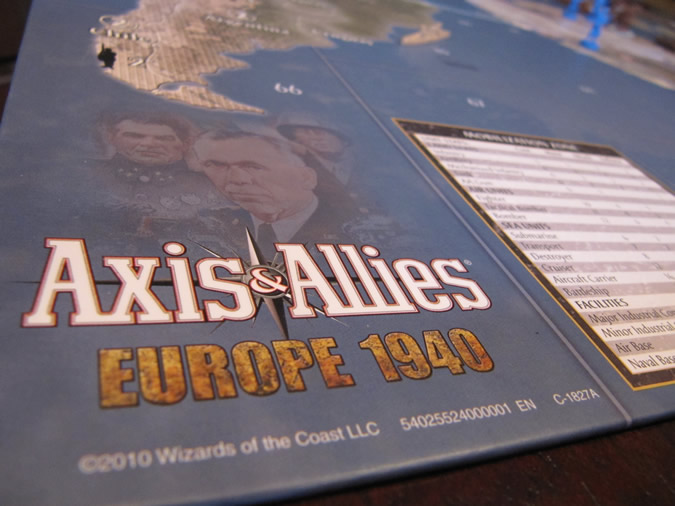 Axis & Allies Europe 1940 - Board art.