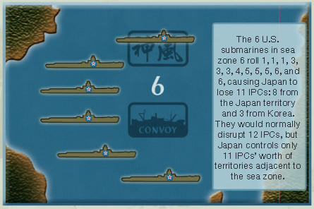 Axis & Allies 1940 Convoy Damage Example