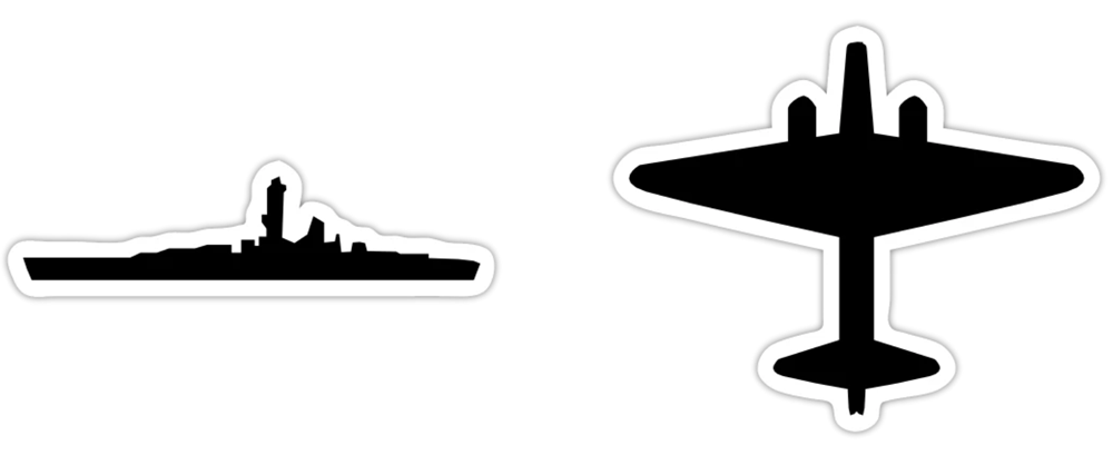 Axis & Allies Stickers - Battleship and Bomber