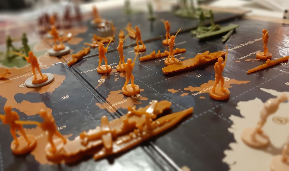Japanese units in the Pacific Ocean: Axis & Allies Revised.